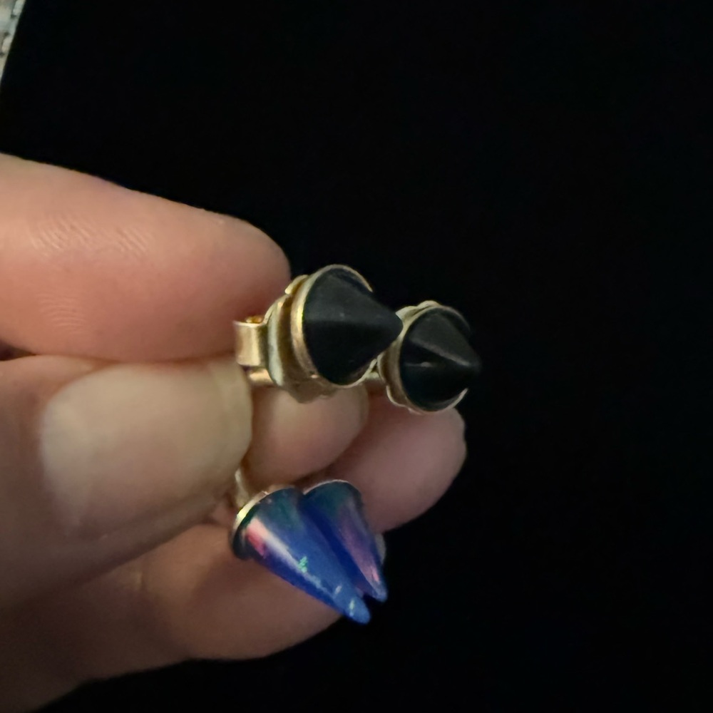 Gold and Black Stud Earrings